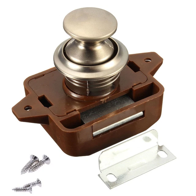 Kit Da 10 Serrature A Pressione In Metallo Nichel Perlato Per Camper, Caravan E Yacht – Chiusura Per Ante E Cassetti, Facile Da Installare