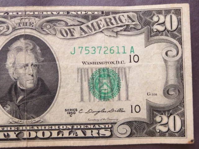$20  1950 c federal reserve note  22-051