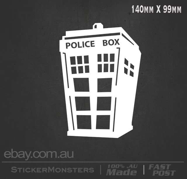 Dr Who Police Box Sticker Decal 140mmH Car Van MBP Laptop Ute