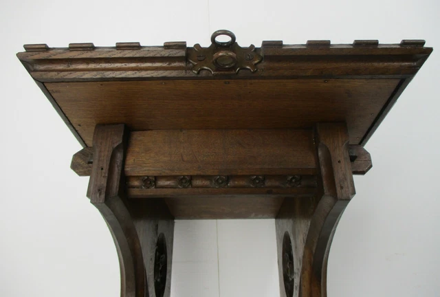 Antique Gothic  Hand Carved French Oak Wall Hall Console table 19th Century WOW 2
