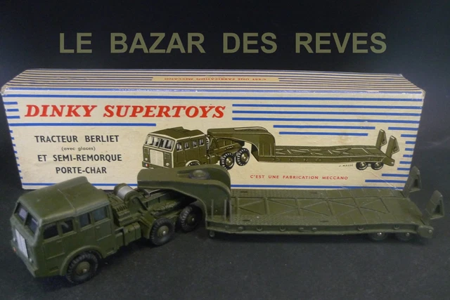 Dinky Toys - Berliet Porte-char Militaire, Sans Vitrage, Jantes Creuses, Made In France