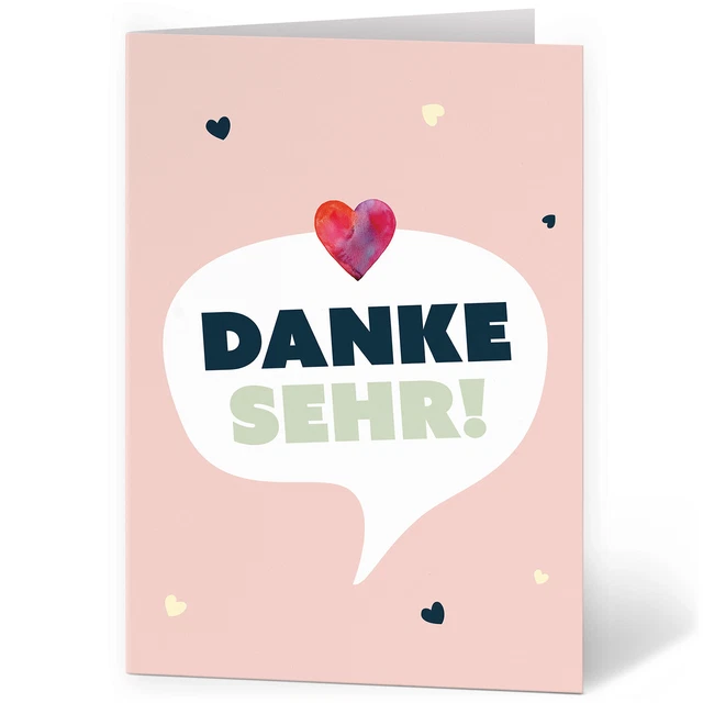 XXL Dankeskarte A4 Mit Umschlag – Große Grußkarte Zum Bedanken, Motiv Gold Auf Blau