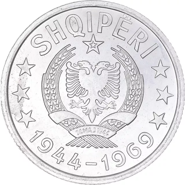 [#131479] Coin, Albania, 20 Qindarka, 1969, MS, Aluminum, KM:46