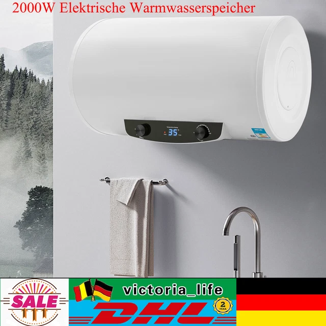 LKHDONG Elektro Warmwasserspeicher 35L - 2000W Boiler Für Bad & Dusche Mit Handbrause, 220V