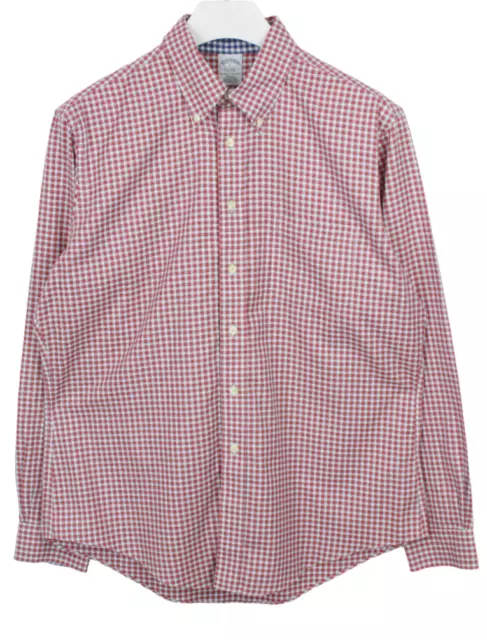 Brooks Brothers Polo Camicia Uomo Grande Casual Colletto Plaid