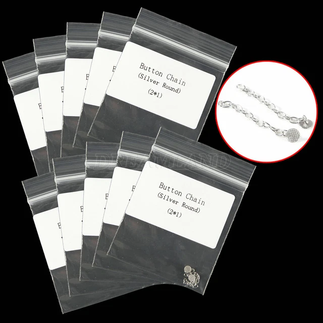 1-10bags Dental Ortho Traction Chain Silver Round Mesh Base Lingual Button