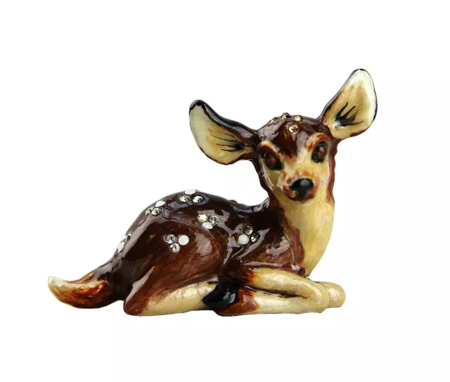 Jay Strongwater Jayne Fawn Mini Figurine Swarovski Crystals Brand New Box