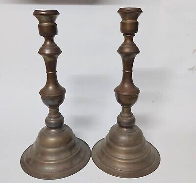 Large Brass Pair Candle Holder Antique Candlestick Holder Copper Table Decor