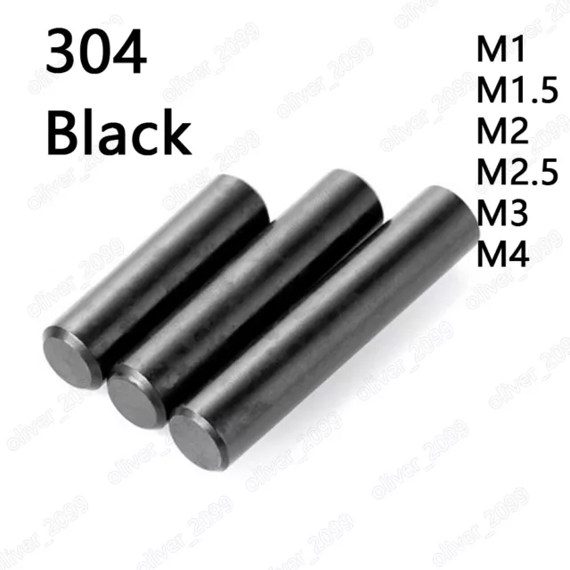 Black 304 Stainless Steel Dowel Pins Parallel Pin Roller Pins M1 M1.5 M2 M2.5 M4