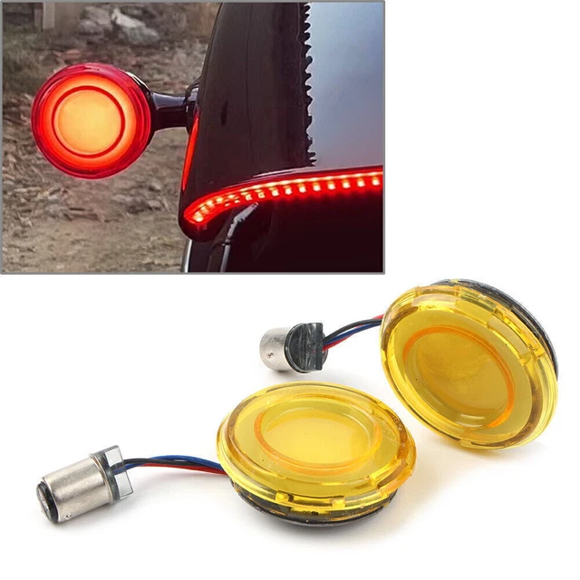 2 Pcs 1157 Motorcycle Bullet Style LED Front Turn Signal Light For Harley Dyna