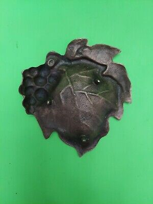 SET OF 2 Cast Brass Figural Grape leafs Desk Tray from the early 1900's. 3