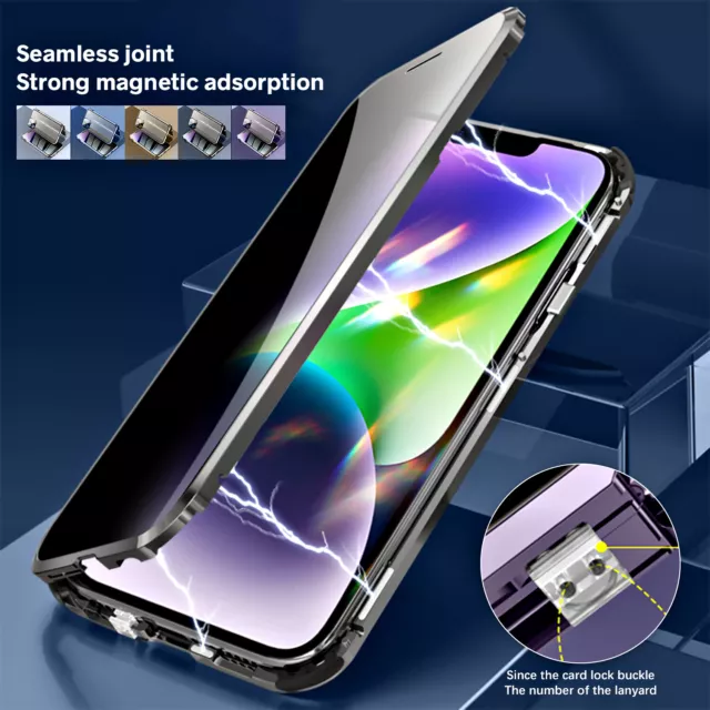 Anti-Peep Case For iPhone 14 13 12 11 Pro Max Full Cover Glass Screen Protector
