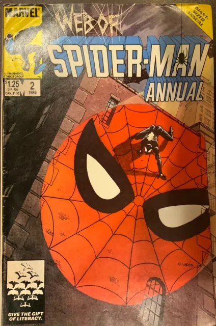 Web Of Spider-Man Annual #2 Black Costume! Marvel Comics 1986! No Reserve! Nice!