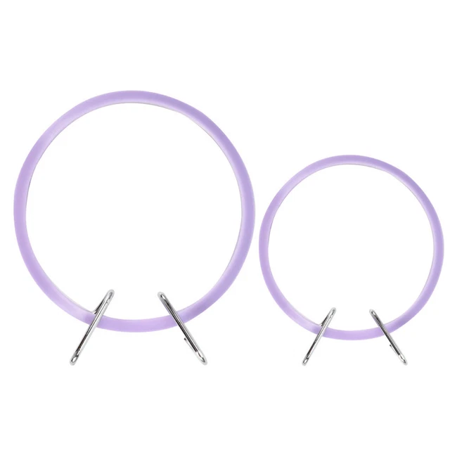 2 piezas anillo cruzado de plástico de metal aro bordado marco circular