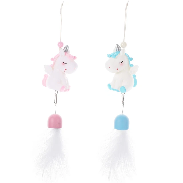 2 Pcs Unicorn Wind Chime Resin Baby Single Bell Delicate Hanging Decor Outside