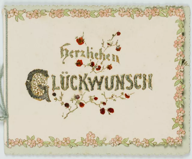 Karte mit Mohnblumen,  1896, Glückwunschbillet Romantik Unbekannt (19.Jhd)