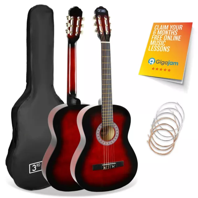 3rd Avenue Full Size Classical Guitar Pack - Redburst - Clearance