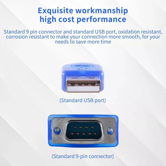 USB to RS232 9-pin DB9 Serial Cable Adapter Converter Win10 Win8 Win7 32/64bit 3