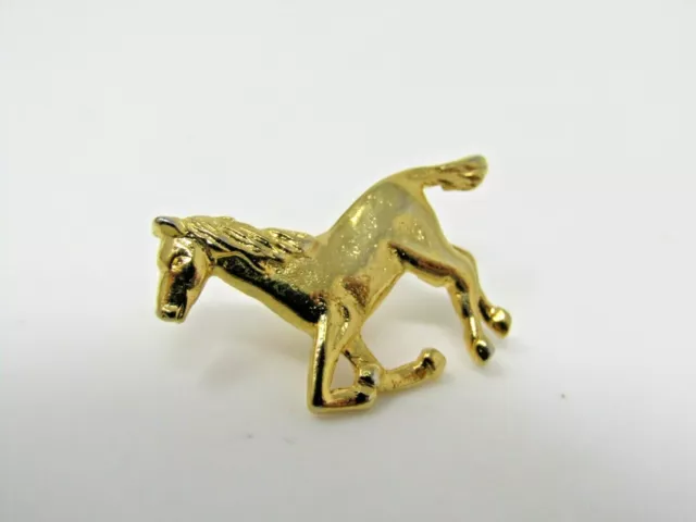 Horse Running Design Pin Vintage Collectible Gold Tone