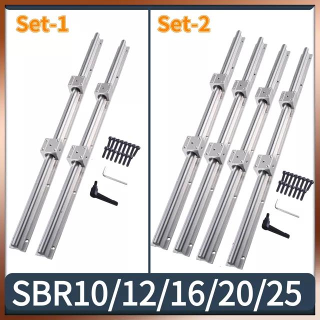 SBR16/10/12/20/25 Linearführung Gleitschiene + sbr10/12/16/20/25UU Linearblock