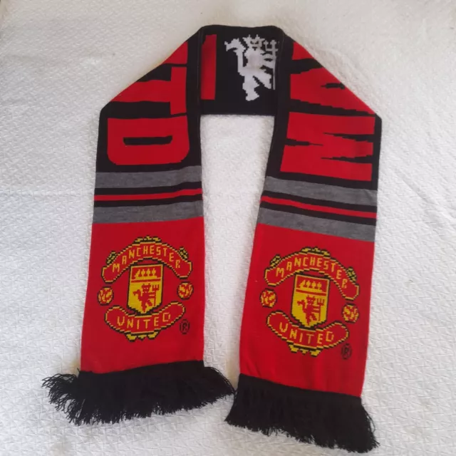 MANCHESTER UNITED- Official Merchandise Wool Scarf Excellent Condition Pre-Owned