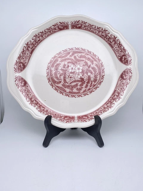 Vintage Syracuse China Strawberry Hill Red 11" x 9-1/2" Platter Restaurant Ware