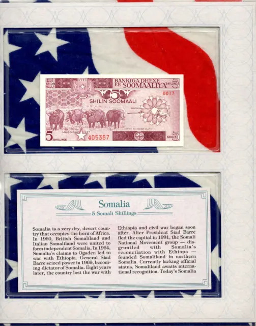 *Most Treasured Banknotes Somalia 5 Shillings 1987 P-31c UNC D017 405357