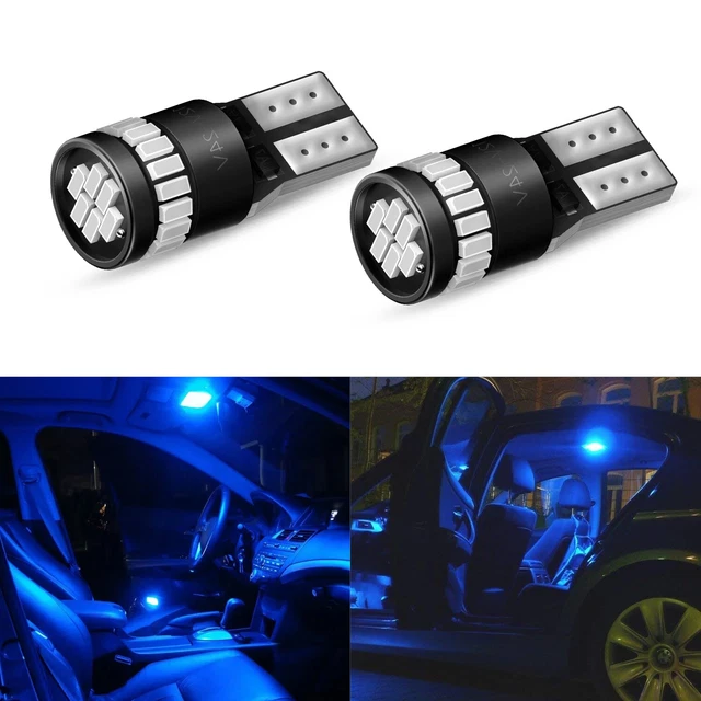 2Pcs Blue LED T10 Interior Panel Light 12V Dome Map Lamp License Plate Bulbs EAH