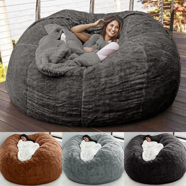 5FT Giant Bean Bag Sofa Cover Living Room Chair Memory Microsuede