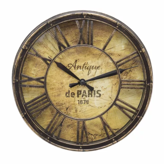 20cm Distressed Antique Effect Wall Clock| Antique de Paris WallClock