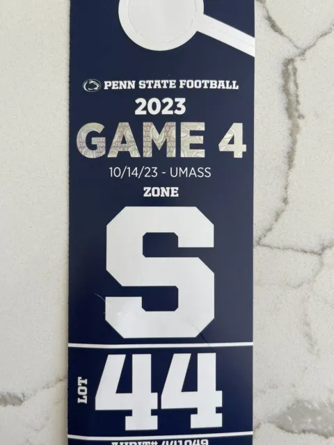 Penn State Football UMass Game Parking Pass Lot 44 on 10/14/23 Homecoming PSU