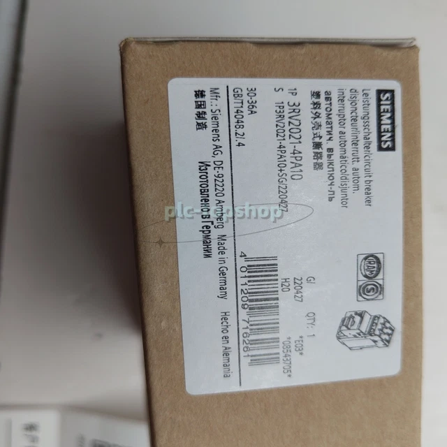 Brand New In Box Siemens 3RV2021-4PA10 Circuit Breaker Fast Ship CSTOCK