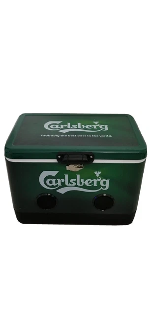 Carlsberg Beer Cooler with dual speakers and INDEPENDENT AUX CORDS