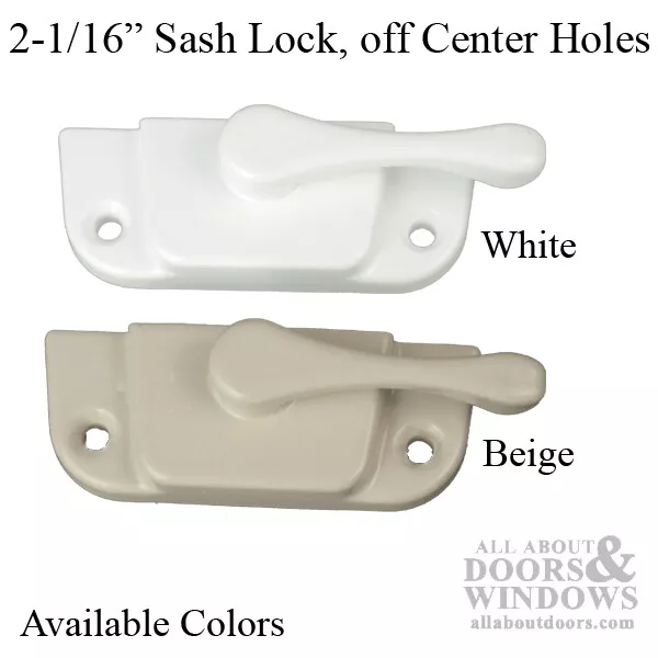 Sash Lock 2-1/16" Off Center holes, Right Hand  No Nibs