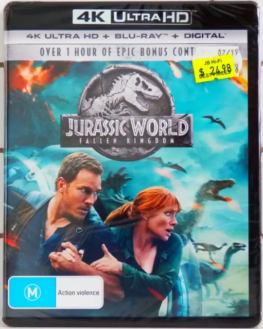 Jurassic World: Fallen Kingdom 4K Ultra Hd + Blu-Ray - New & Sealed