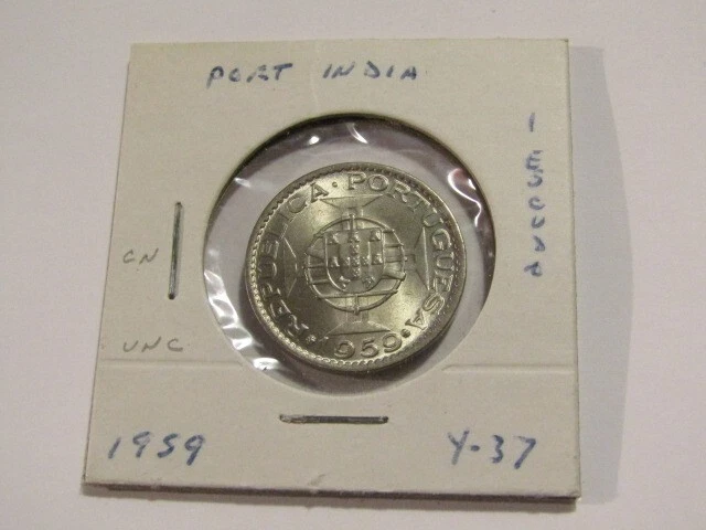 India Portuguese 1959 1 Escudo unc Coin