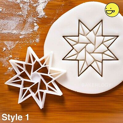 8 Pointed Star cookie cutter (Style 1) | origami Christmas stars Xmas biscuit