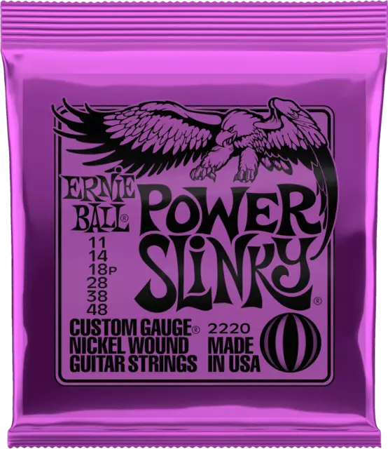 Ernie Ball 2220 Power Slinky - Jeu De Cordes Guitare Electrique 11-48