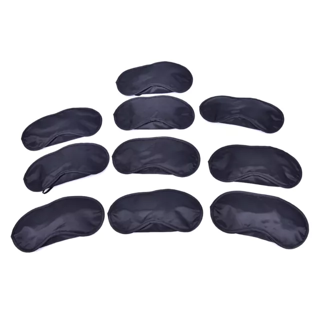 10Pcs Eye Mask Shade Cover Blindfold Night Sleeping BlackMG