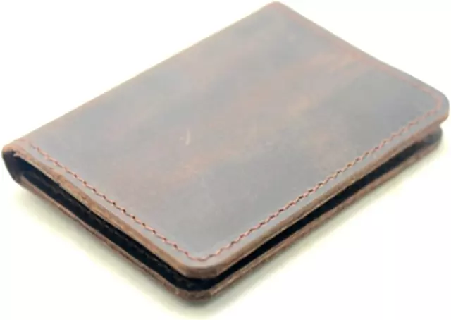 HANDMADE DISTRESSED MEN'S Minimalist Leather Wallet Card Holder Wallets ...