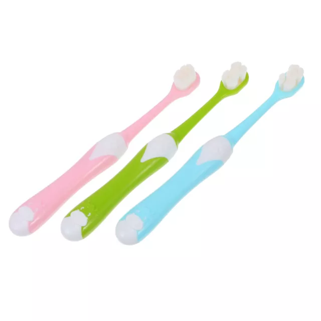 3 Pcs Soft Fur Children's Bristle Toothbrush Baby Toddler Hotel Toothbrushes