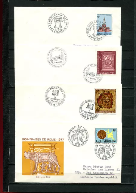 Luxembourg 4 FDC avec N°952, 954, 956 et 930 (RR-21)