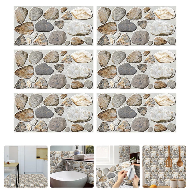 6 Sheets Autocollant Mural PVC Autocollants De Cuisine Auto-adhésifs Dosseret