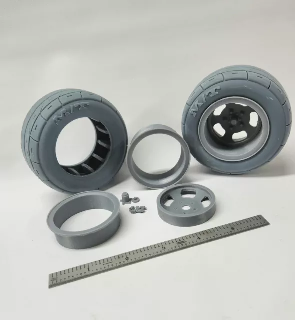 1/8 Scale Custom Wheels & Tires Resin Printed Highly Detailed