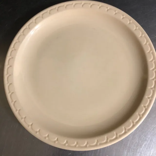 Syracuse China Restaurant Ware Econo Rim Plate Beige Sand Round Made USA MCM