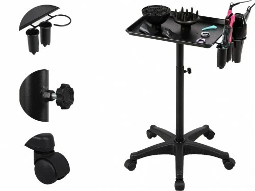 Chariot De Rangement Pro En Aluminium à 5 Roues – Pratique Pour Coiffeurs Et Esthéticiennes