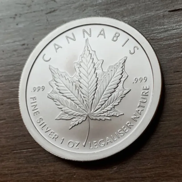 2018 1 oz Silver Cannabis Maple Leaf / Silver Shield - Tough to Find! Free Ship!