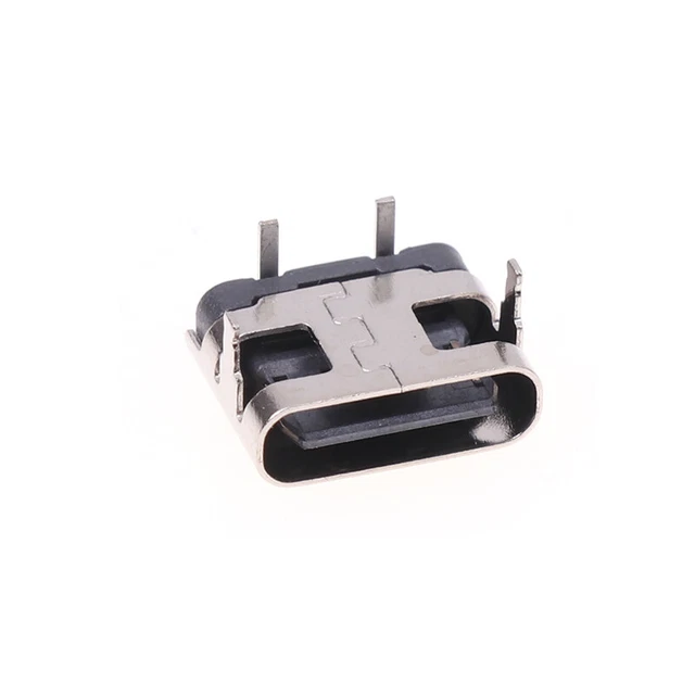 10Pcs Type-C 2Pin Horizontal 90° Plug-in Board Quick Charging Plug-in Connect  q