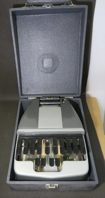 La Salle Stenotype Stenograph Machine Sleek Style w/Case & Ribbon 1940's