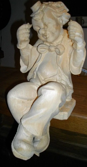 Talla en blanco, sin trabajar - payaso aprox. 45 cm
